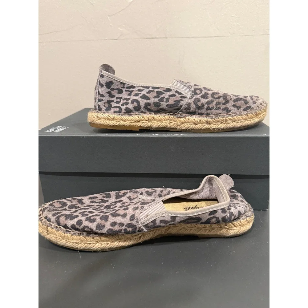 Free People Leopard Print Espadrille‎ Slip On Flats Shoes Size 37